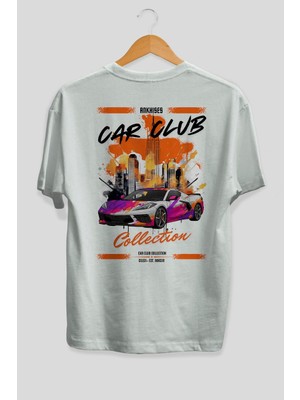 Ankhises Araba Club Serisi 21 Arka Baskılı Oversize T-Shirt %100 Pamuk Erkek Kadın