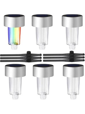 Zibox Powermaster PM-26962 Metal Gövdeli Dc 5V RGB Solar Balkon-Havuz-Bahçe Lambası (6'lı Paket)