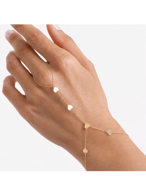 Hakan Mücevherat Kalp Motifli 14 Ayar Altın Şahmeran Bileklik