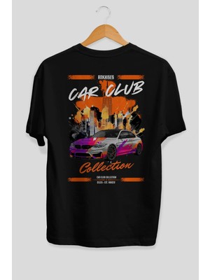 Ankhises Araba Club Serisi 14 Arka Baskılı Oversize T-Shirt %100 Pamuk Erkek Kadın
