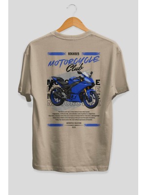 Ankhises Motosiklet Serisi 33 Arka Baskılı Oversize T-Shirt %100 Pamuk Erkek Kadın
