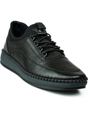 Voyager Z092 Siyah Deri  Günlük Kadın Ayakkabı