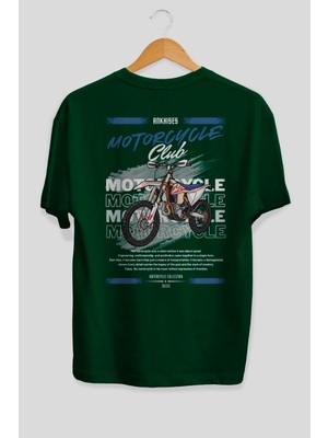 Ankhises Motosiklet Serisi 18 Arka Baskılı Oversize T-Shirt %100 Pamuk Erkek Kadın