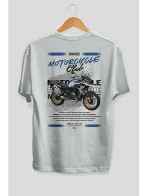 Ankhises Motosiklet Serisi 27 Arka Baskılı Oversize T-Shirt %100 Pamuk Erkek Kadın