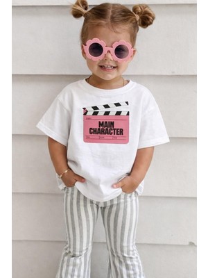 Monila Unisex Çocuk Pamuklu Bisiklet Yaka Baskılı T-Shirt