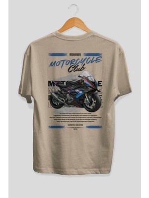 Ankhises Motosiklet Serisi 1 Arka Baskılı Oversize T-Shirt %100 Pamuk Erkek Kadın