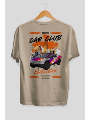 Ankhises Araba Club Serisi 36 Arka Baskılı Oversize T-Shirt %100 Pamuk Erkek Kadın