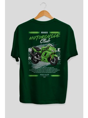 Ankhises Motosiklet Serisi 12 Arka Baskılı Oversize T-Shirt %100 Pamuk Erkek Kadın
