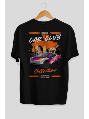 Ankhises Araba Club Serisi 36 Arka Baskılı Oversize T-Shirt %100 Pamuk Erkek Kadın