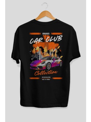 Ankhises Araba Club Serisi 25 Arka Baskılı Oversize T-Shirt %100 Pamuk Erkek Kadın
