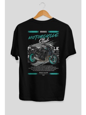 Ankhises Motosiklet Serisi 21 Arka Baskılı Oversize T-Shirt %100 Pamuk Erkek Kadın