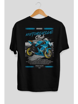 Ankhises Motosiklet Serisi 11 Arka Baskılı Oversize T-Shirt %100 Pamuk Erkek Kadın