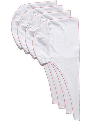 Remstdrk 4 Adet Tesettür Bone Bağcıklı Likralı Beyaz