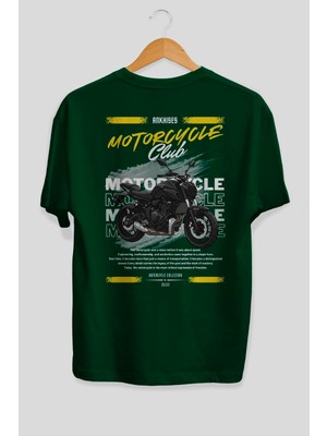 Ankhises Motosiklet Serisi 20 Arka Baskılı Oversize T-Shirt %100 Pamuk Erkek Kadın