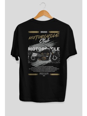 Ankhises Motosiklet Serisi 29 Arka Baskılı Oversize T-Shirt %100 Pamuk Erkek Kadın