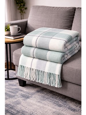 Merinos Cozy Life Cunda Serisi Pamuklu Skoç Battaniye – 130x170 cm