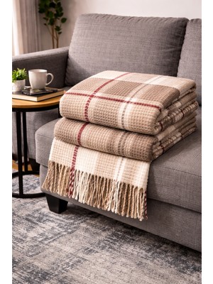 Merinos Cozy Life Cunda Serisi Pamuklu Skoç Battaniye – 130x170 cm