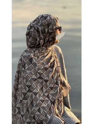 Qalortex Scarf Bambu Crash Şal-Labirent Desen-Vizongri