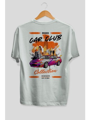 Ankhises Araba Club Serisi 33 Arka Baskılı Oversize T-Shirt %100 Pamuk Erkek Kadın