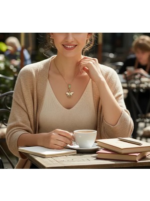 Turuncu House Arı Figürlü Kolye Gold Renk