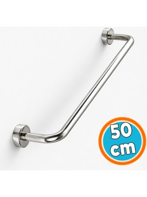 Nzb Paslanmaz Metal Tutunma Barı 19 Çap 50 cm Krom Duvar Tipi Banyo ve Wc Destek Tutamağı