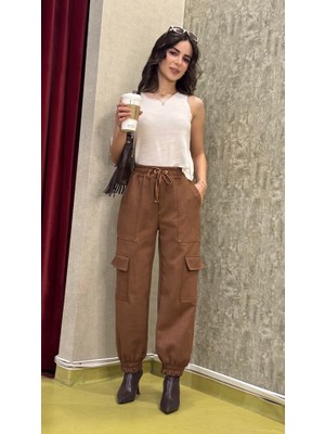 Leilaa Kargo Cepli Süet Pantolon