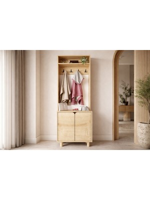 VM VERTEX MOBİLYA Padova Portmanto Vestiyer Ayakkabılık 2 Kapaklı 4 Askılı