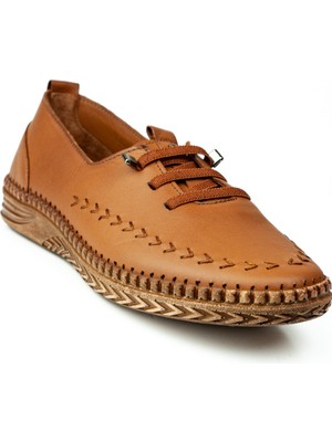 Voyager Z526 Taba Deri Günlük Kadın Ayakkabı