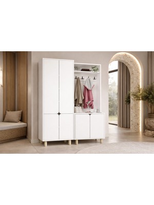 Padova Portmanto Vestiyer Ayakkabılık 6 Kapaklı 4 Askılı