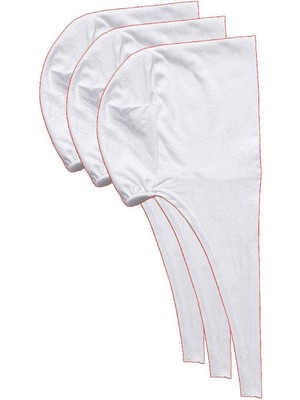 Remstdrk 3 Adet Tesettür Bone Bağcıklı Likralı Beyaz