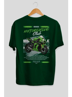 Ankhises Motosiklet Serisi 6 Arka Baskılı Oversize T-Shirt %100 Pamuk Erkek Kadın