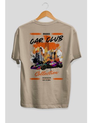 Ankhises Araba Club Serisi 12 Arka Baskılı Oversize T-Shirt %100 Pamuk Erkek Kadın