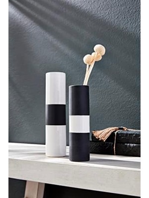 Storemax Mud Pie Siyah/beyaz Tomurcuk Vazo, Büyük, 2,7 cm x 6,3 cm Çap
