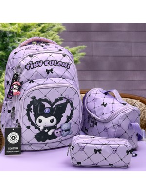 Bevitton Kız Çocuk Ilk Okul Çantası 3'lü Set Ilkokul Çantası Karakter Desenli Takım Lila