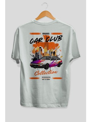 Ankhises Araba Club Serisi 37 Arka Baskılı Oversize T-Shirt %100 Pamuk Erkek Kadın