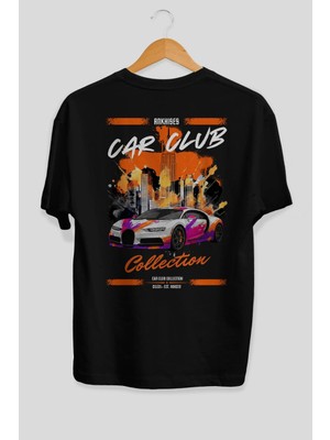 Ankhises Araba Club Serisi 18 Arka Baskılı Oversize T-Shirt %100 Pamuk Erkek Kadın