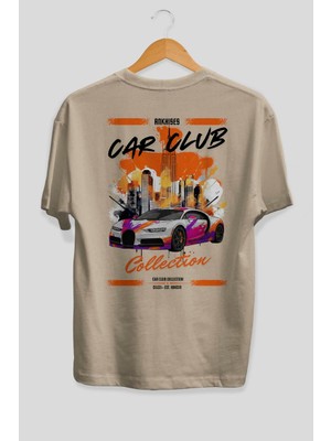 Ankhises Araba Club Serisi 18 Arka Baskılı Oversize T-Shirt %100 Pamuk Erkek Kadın
