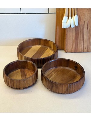 UltraMint Akasya 3'lü Salata ve Çerez Kase Seti, Şık ve Kullanışlı Tasarım