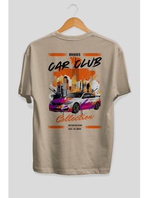 Ankhises Araba Club Serisi 16 Arka Baskılı Oversize T-Shirt %100 Pamuk Erkek Kadın