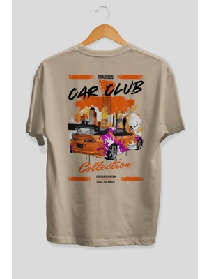Ankhises Araba Club Serisi 39 Arka Baskılı Oversize T-Shirt %100 Pamuk Erkek Kadın