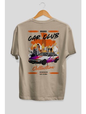 Ankhises Araba Club Serisi 37 Arka Baskılı Oversize T-Shirt %100 Pamuk Erkek Kadın