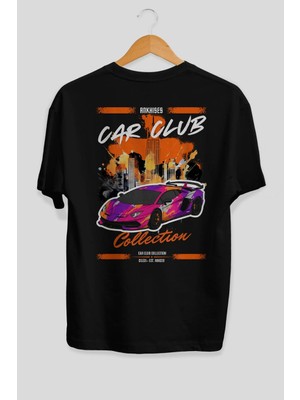 Ankhises Araba Club Serisi 28 Arka Baskılı Oversize T-Shirt %100 Pamuk Erkek Kadın