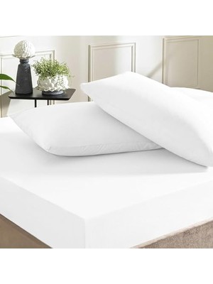Storemax Basic Düz Pamuk Çarşaf, Beyaz, Tek Kişilik
