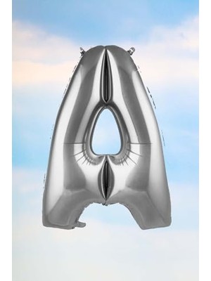 Storemax 5dm A Harfi Gümüş Folyo Balon 100 cm 40 Inç 1 Metre Silver