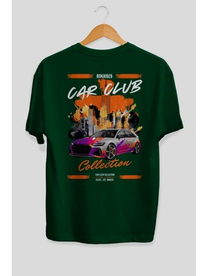 Ankhises Araba Club Serisi 3 Arka Baskılı Oversize T-Shirt %100 Pamuk Erkek Kadın