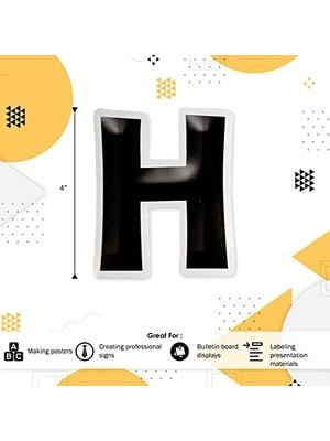 Storemax Creek Mektup Pop-Çıkışları, 4" Siyah Kravat Ilişkisi, Bülten Panoları, Dinlenme Odaları, Resepsiyon Alanları, Işaretler, Ekranlar ve Daha Fazlası Için Şık Siyah Tasarımcı Mektupları! 4", Set