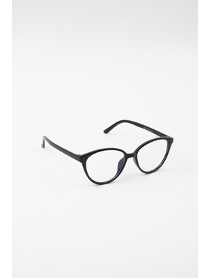 Tyn Store Silva Kadın Siyah Oval Çerçeve Mavi Işık Filtreli Gözlük