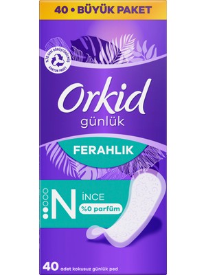 Orkid Yaprak Günlük Ped Normal Büyük Paket 40'lı