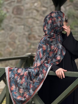 Qalortex Scarf Bambu Crash Şal-Iconic Desen-Vizontaba