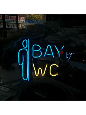 Neonled Bay Wc - Erkek Figür Neon LED Tabela (29X29CM) Dekoratif Aydınlatma